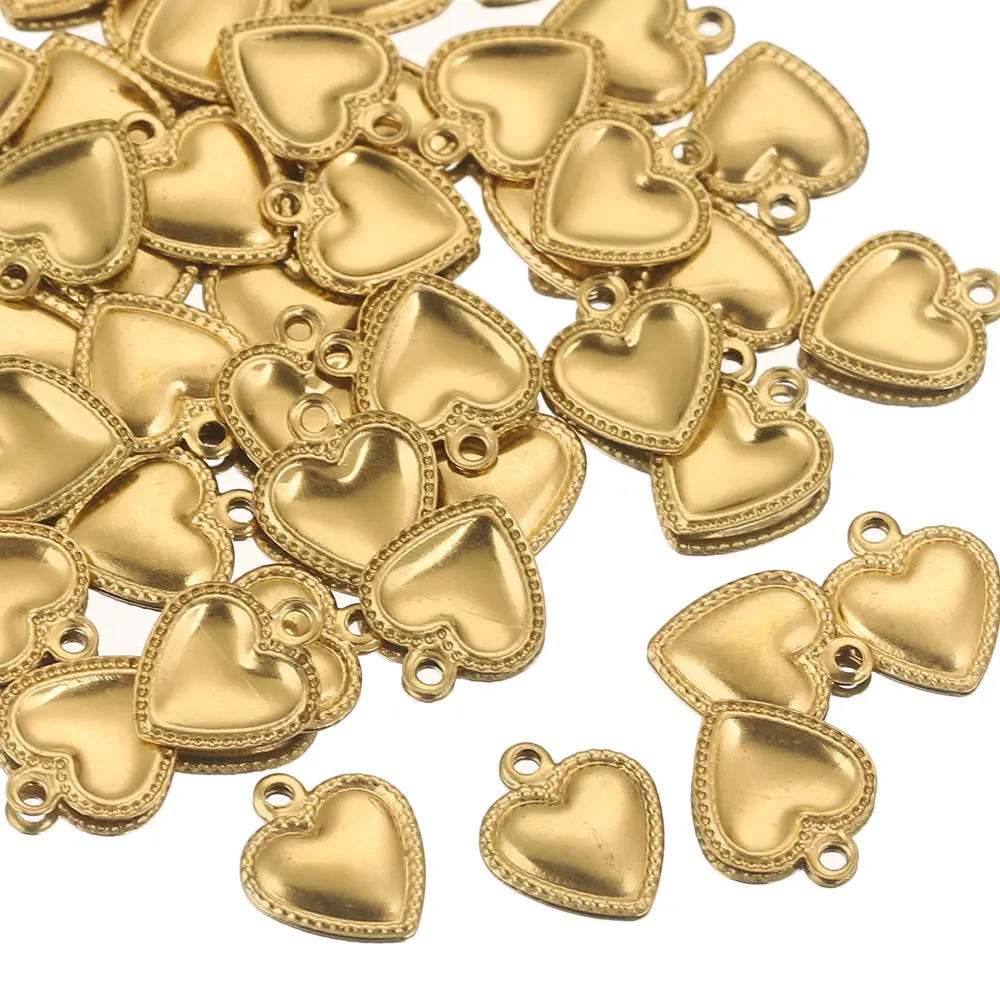 50 sztuk ze stali nierdzewnej małe serce Charms do tworzenia biżuterii naszyjnik bransoletka przedłużenie łańcuszka ogon Tag materiały hurtowe