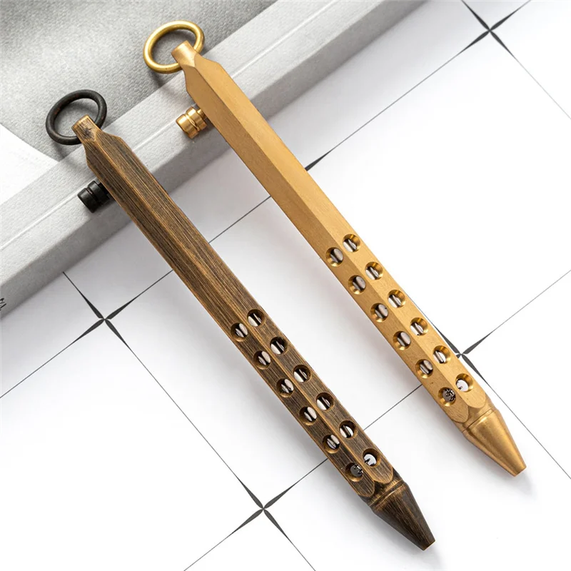 Imagem -06 - Solid Brass Bolt Action Pen Caneta Metal Retro b