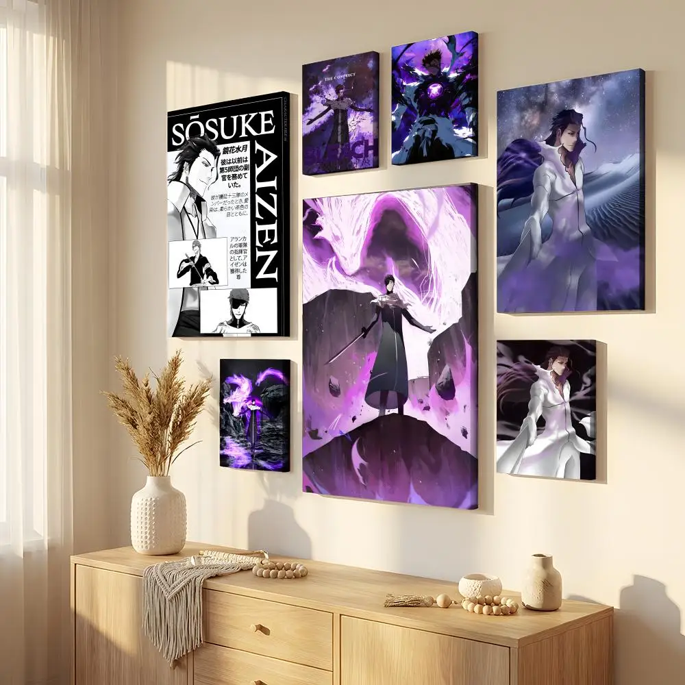 Pintura de Anime A-Aizen SousukeS B-BLEACH, caligrafía, pintura moderna en lienzo, impresión HD, decoración artística de pared para el hogar respetuosa con el medio ambiente
