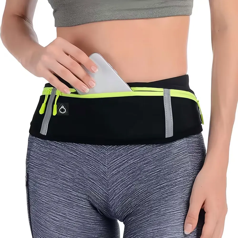 

Поясная сумка Slim-Fit для бега, мужская и женская поясная сумка для фитнеса, спортивная поясная сумка с держателем для мобильного телефона, для бега, прогулок, езды на велосипеде, кемпинга, занятий в спортзале