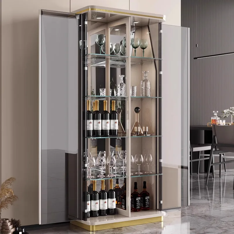 خزانة عرض مع خزانة باب زجاجي ملحقات ويسكي Drankkast الأثاث النبيذ بار مع محطة بار كوكتيل الثلاجة #2