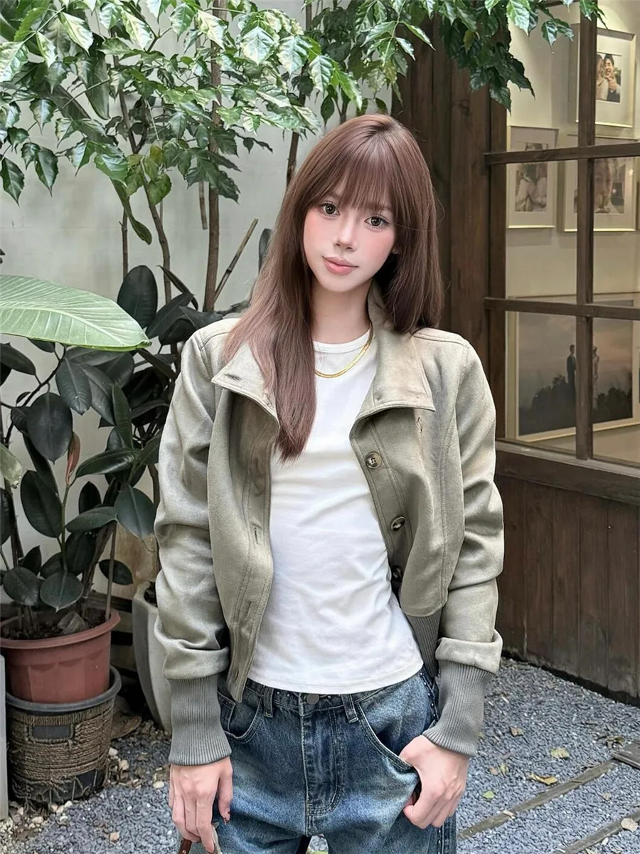 

Байкерские куртки Женская куртка Эмо Полиэстер с блестками Бомбер на молнии Клубная одежда Y2K Модный Модный Защитный Хэллоуин Harajuku