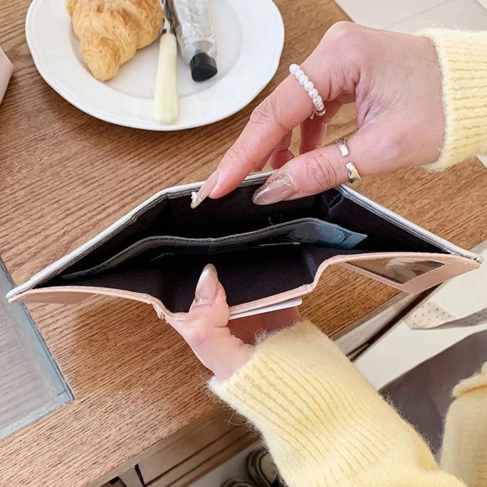 Versatile Portable Cat Printed Wallet PU Leather Cute Short Leather Purse Card Pouch Multiple Card Three Fold Wallet Women