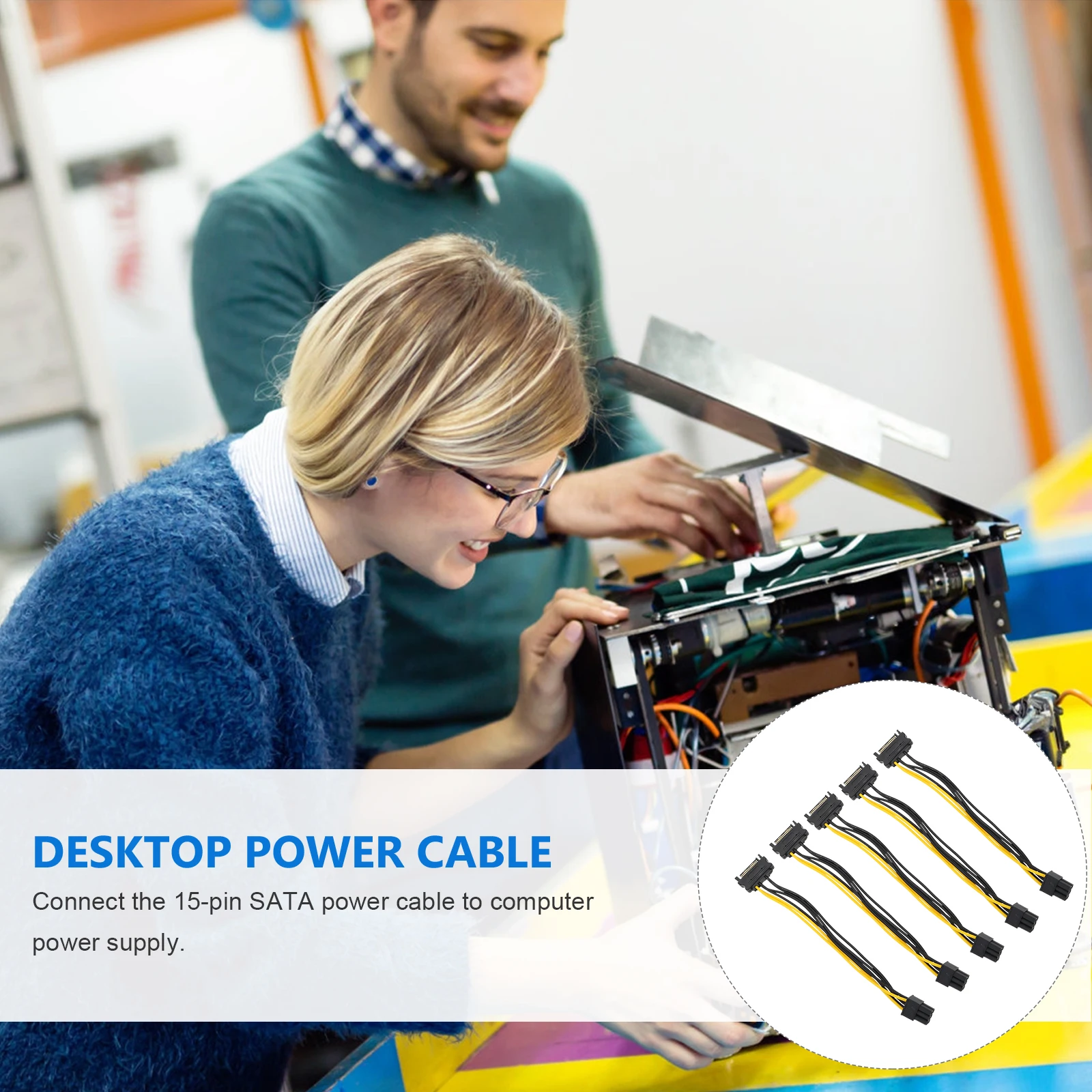 

5 pcs Gpu Cable 6Pin Pcie To 15Pin Converter High Power Support Plug Play For Graphics Cards Extension Splitter Adapter
