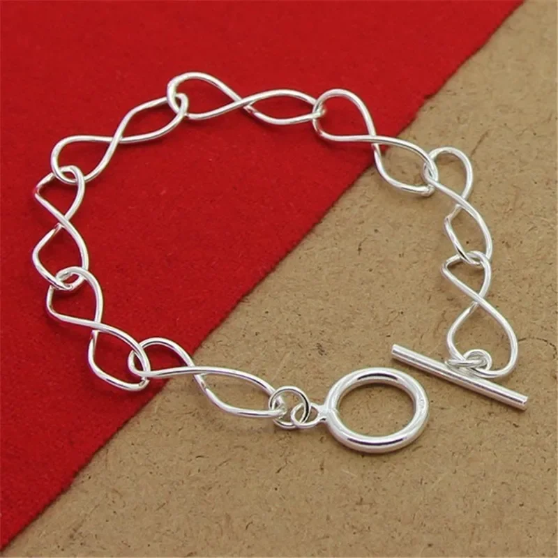 High Quality 925 Sterling Silver Exquisite Hot Selling Bracelet For Men Women Christmas Valentine's Day Jewelry Gifts Wholesale image 4