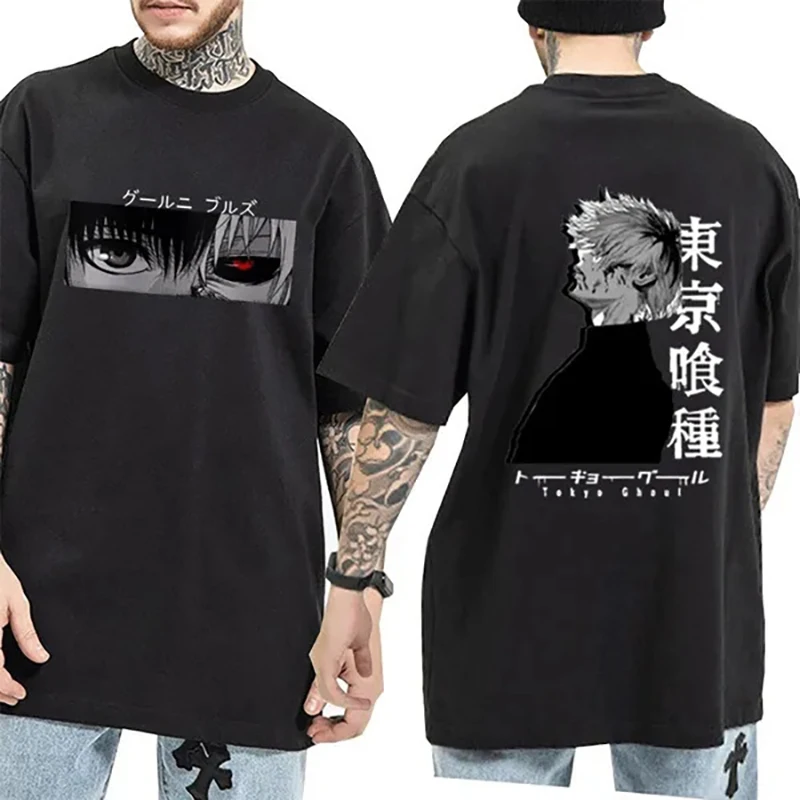 Anime Kaneki Ken T Shirt Men's Fashion Personality Printed Short Sleeve Summer Casual Loose Tee Top