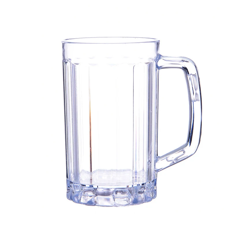 500ML Transparent Beer Mug Plastic Unbreakable Breakfast Milk Coffee Juice Water Cup Barware Drinkware for Home Party Bar KTV