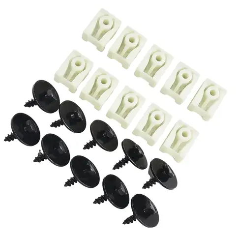For BMW 10+10PC COMBOFront Fender Liner C-Clip+Hex Bolt Mudguard Fastener Clips White Plastic 07147311312 07149213164