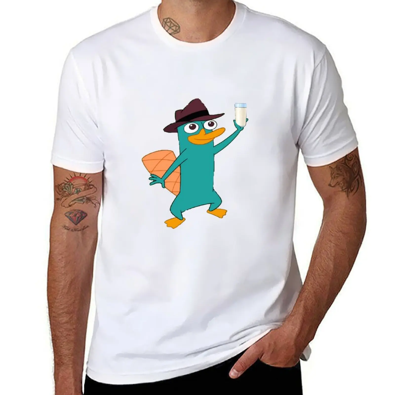 

cotton 100% shirts of milk cotton with glass shirts funny perry a t the man for platypus T-Shirt t