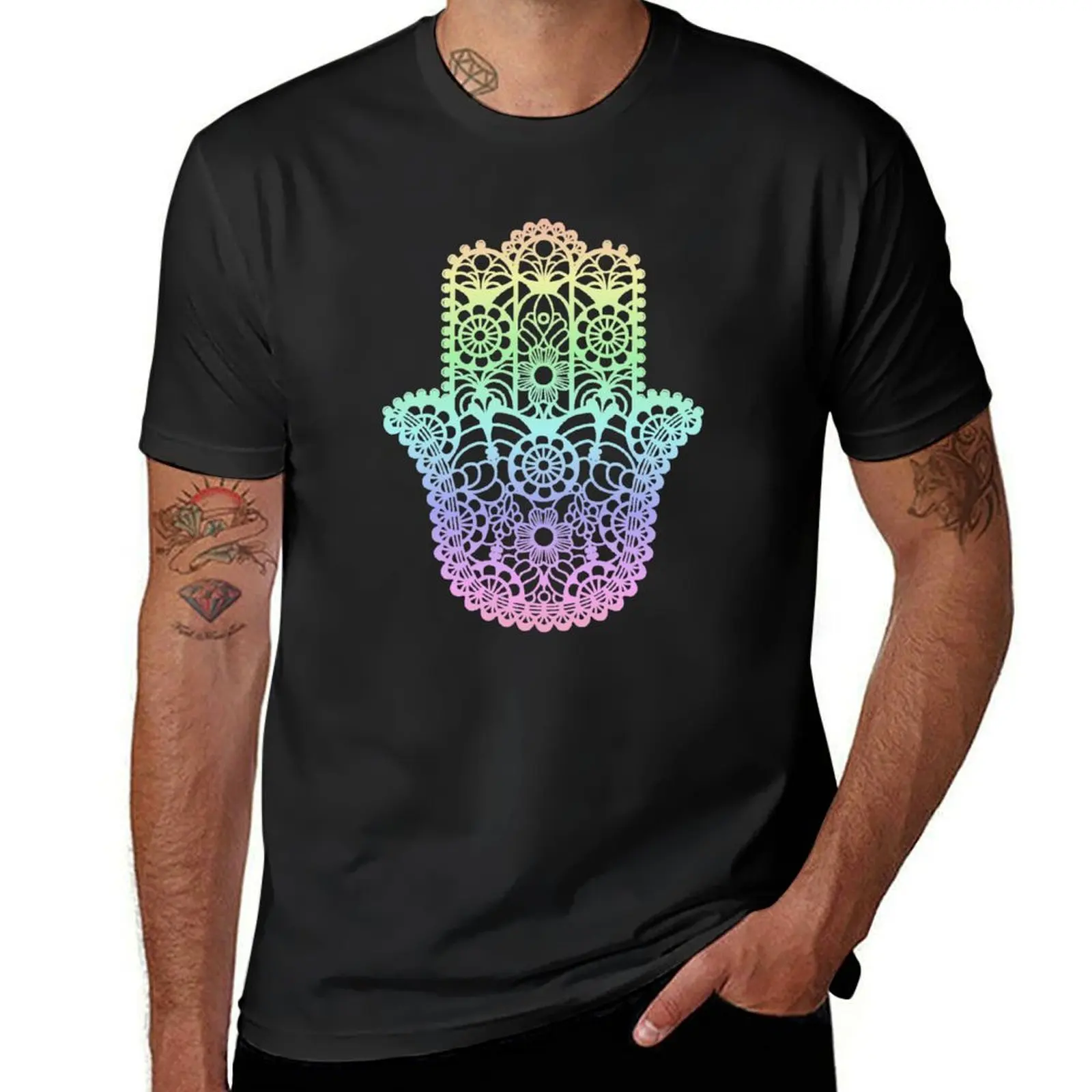 Rainbow Hamsa T-Shirt boys whites cute tops t shirts for men pack