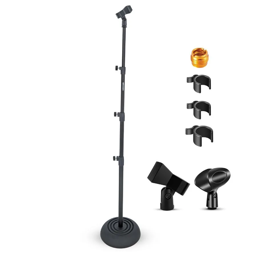 

5Core Mic Stand Floor Adjustable Universal Heavy Duty Microphone Stands Round Base Soporte De microfono MS RBP 3T