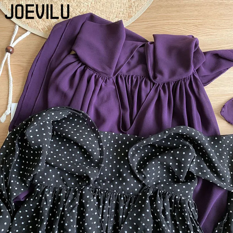 Joevilu sem mangas rendas até halter chiffon camisas pura proteção solar cover-up solto casual gravata borboleta blusa feminina sexy topos