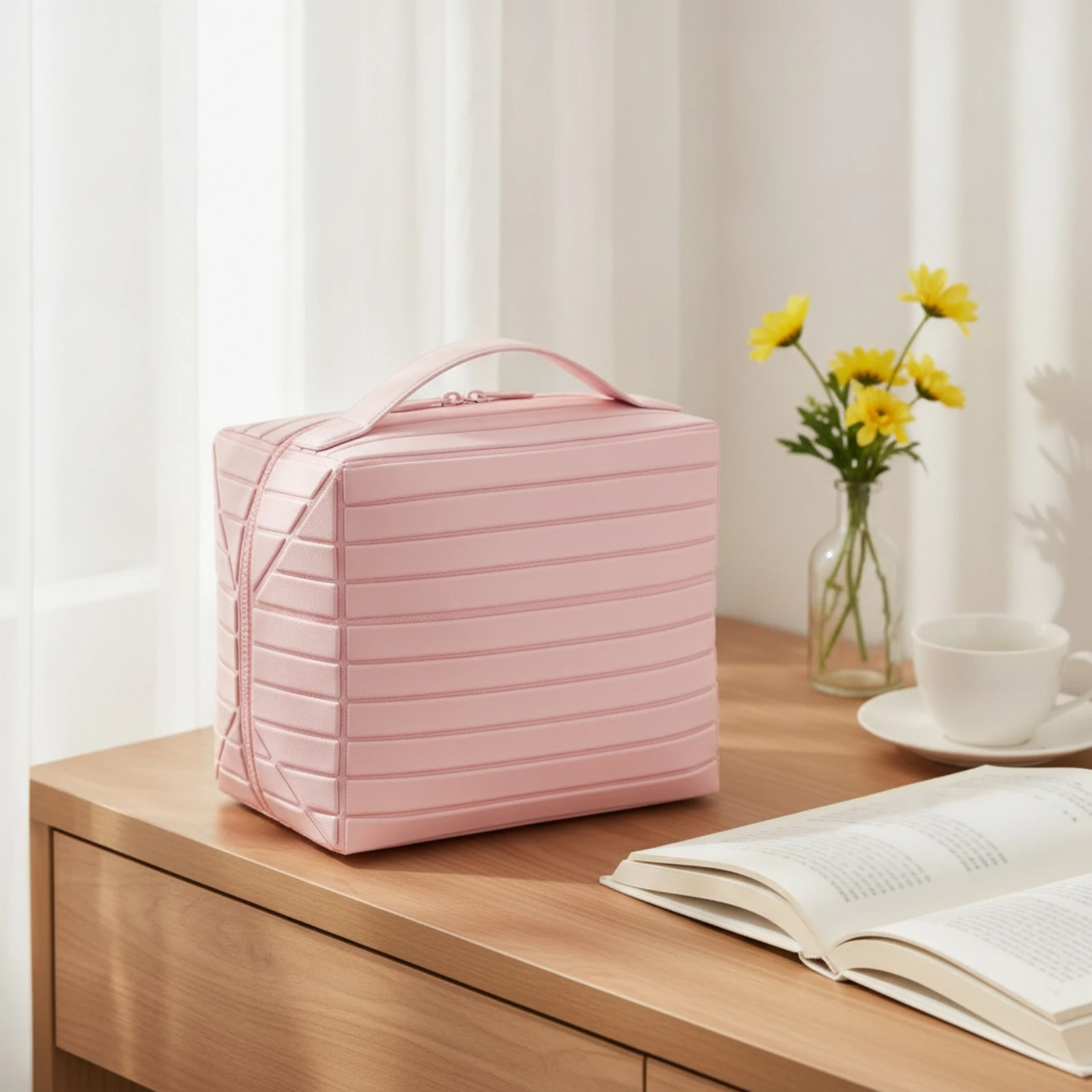Cosmetic Storage Bag Portable Makeup Organizer Bag Travel Cosmetic Case Sturdy Compact for Travelers, Vanity, Bathroom