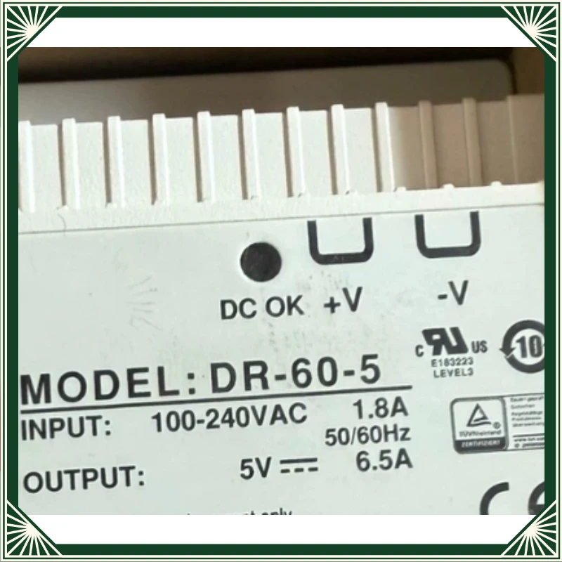 1Pc DR-60-5 rail power supply, input 100-240VAC, output 5V 6.5A