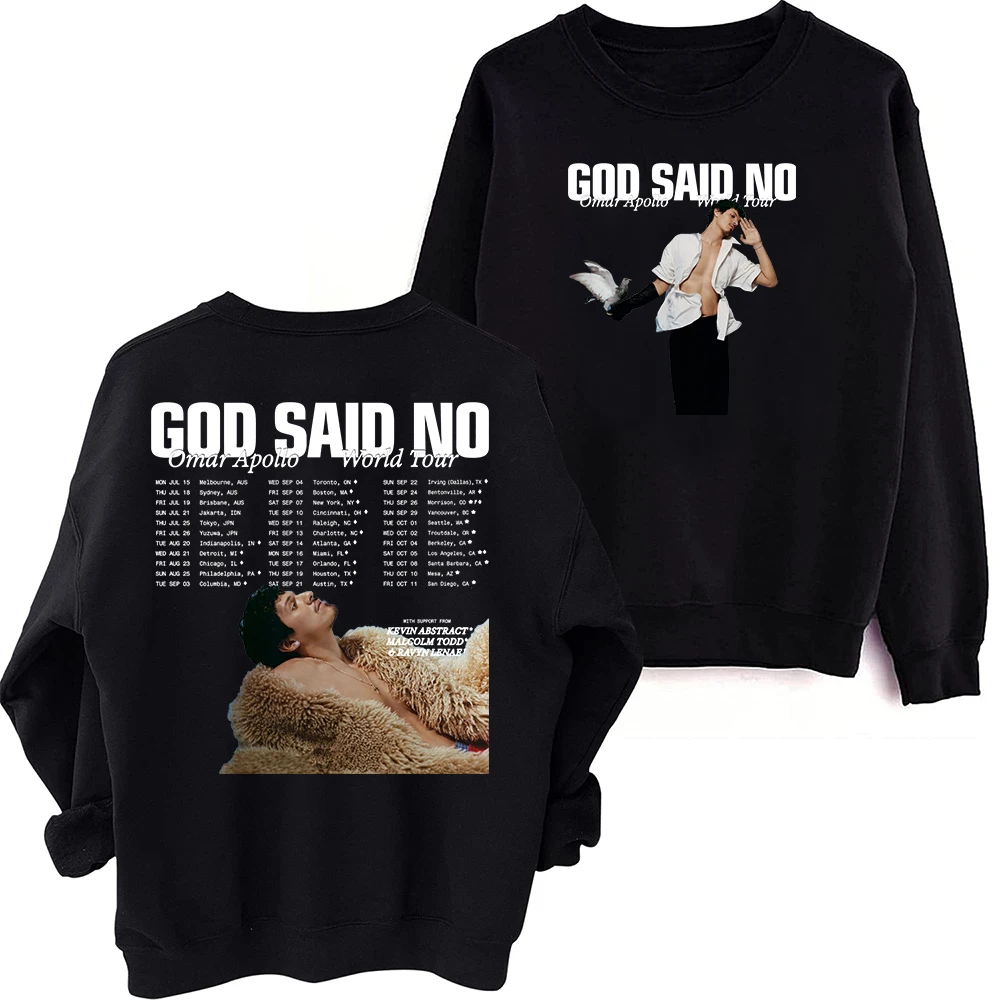 

Omar Apollo God Said No 2024 Tour Sweatshirt Oversized Harajuku Round Neck Long Sleeve Sweatshirts Music Tour Fans