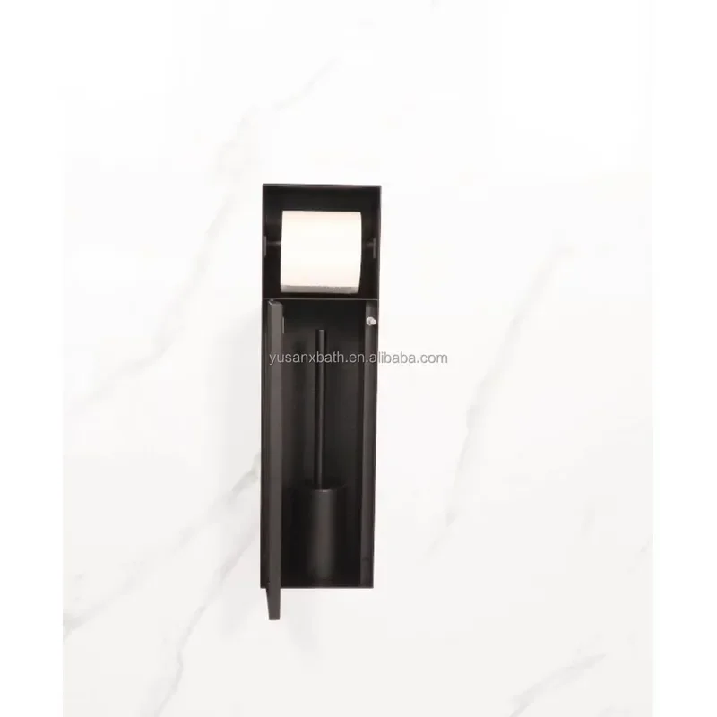 Modern Rectangle 304 Stainless Steel Concealed Toilet Paper Holder Sanitary Tissue Dispenser Easy Install for Hotel Bathroom