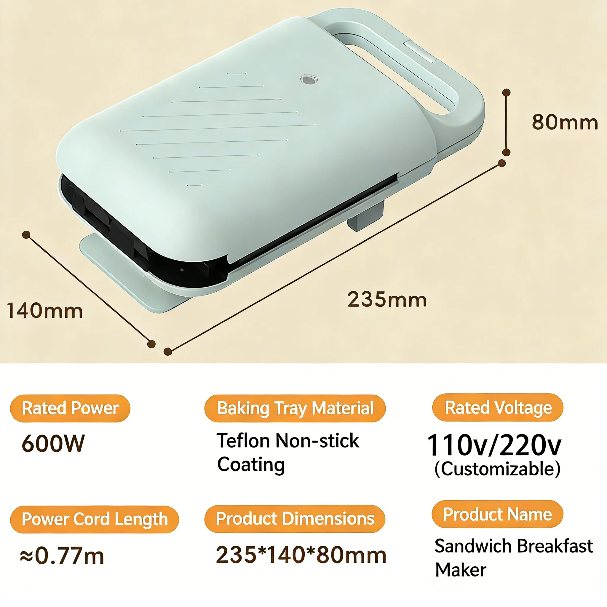 Mini huishoudelijke multifunct - Sandwich Press Grill recensie en prijs