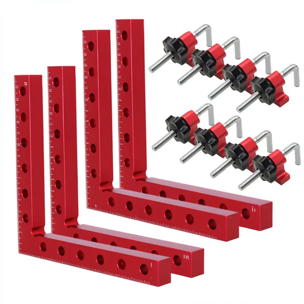 Durable Aluminum Woodworking Right Angle Clamp For Temu Square Positioning Tool Frame Furniture Construction Hardware