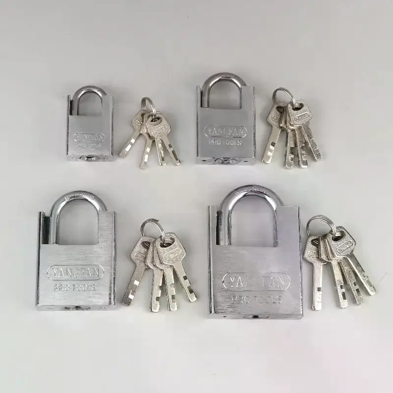 /PFU/Heavy Duty Stainless Steel Padlock Anti Cut Hardened Shackle 3 Keys For Garage Gate Shed Warehouse Outdoor Security 1 Set