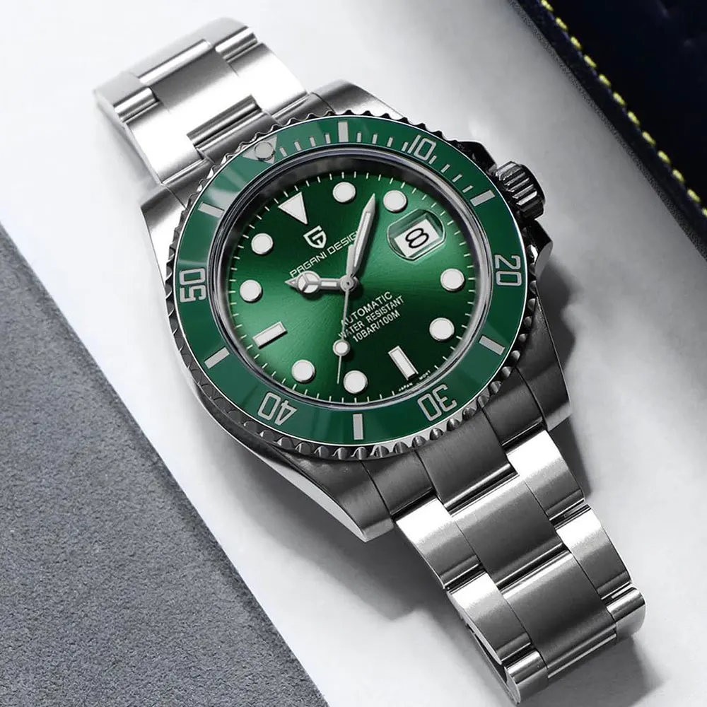 Men's Classic Green Mechanical Watch, Waterproof Gift