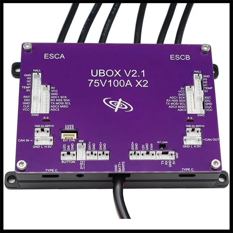 Spintend75V200A Dual Motor Controller Ubox V2.1 without Receiver E-wheel ADC Adapter Base on VESC in Scooter Electric Skateboard