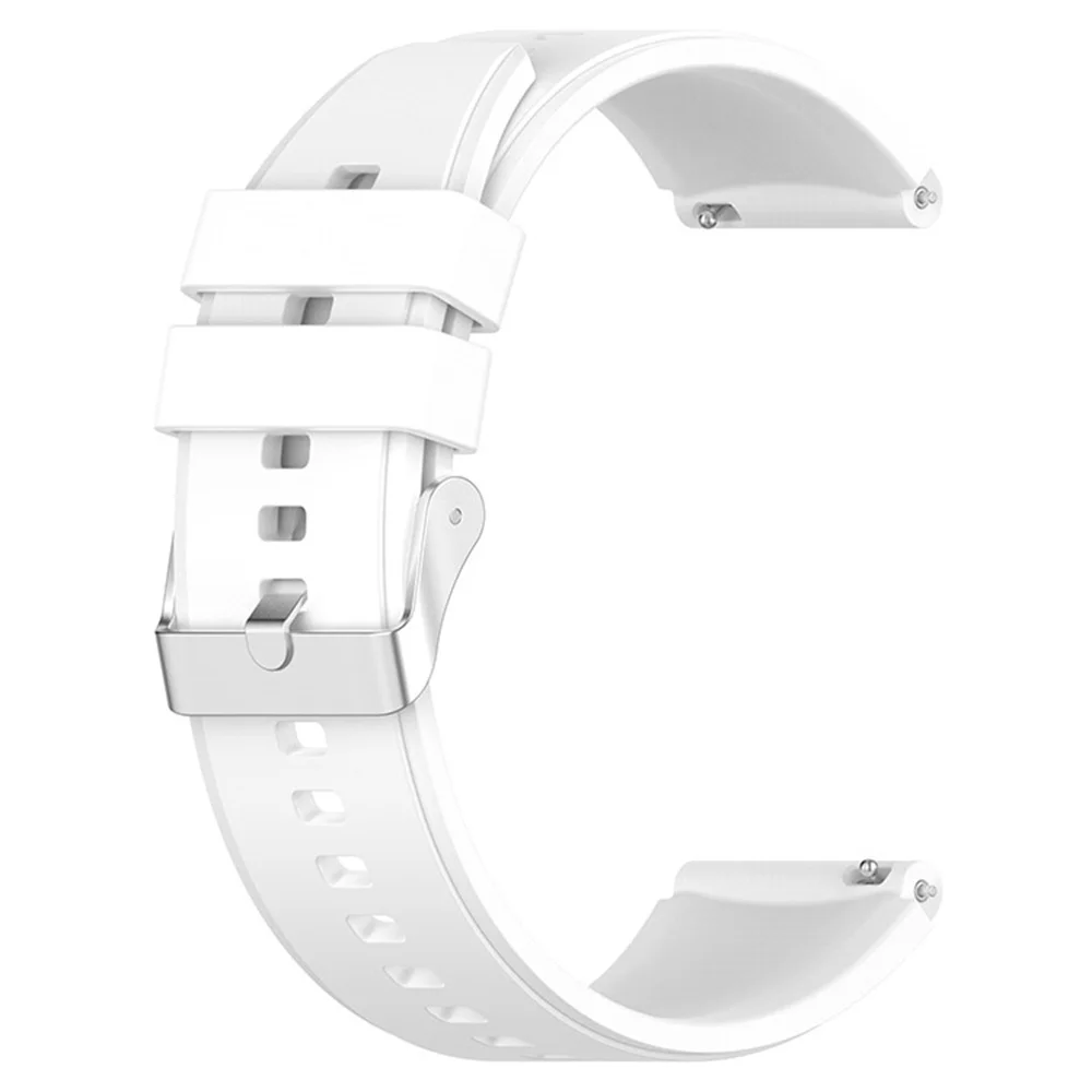 20mm Step Type Silver Buckle Silicone Strap for Samsung Galaxy Watch 4 40mm/44mm bracelet for Galaxy Watch 4 classic 42mm/46mm