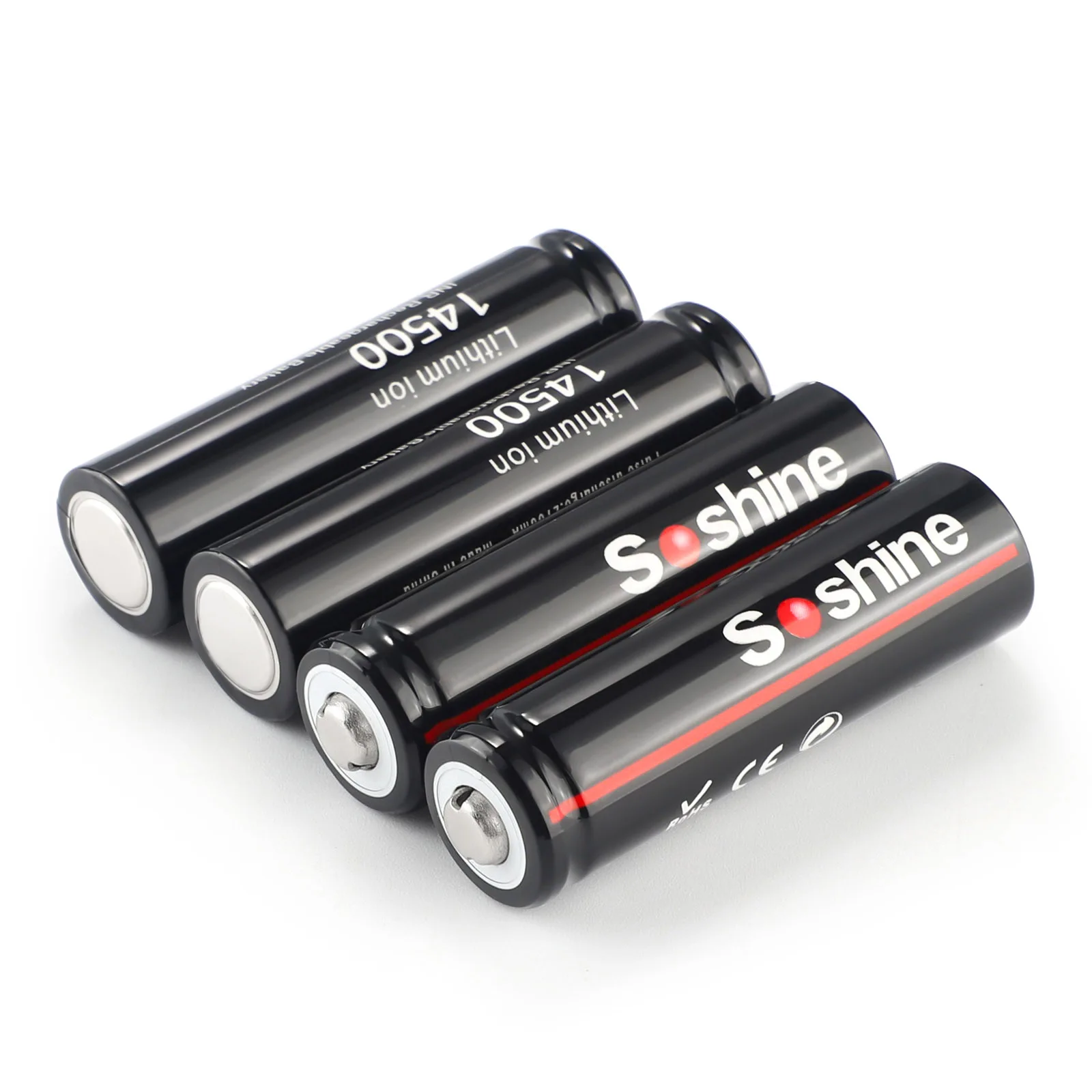 4PCS/Pack Soshine ICR 14500 AA Li-ion Battery 3.7V 900mAh Rechargeable Batteries with Battery Box