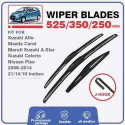 Car Wiper Blades For Suzuki Alto MK5 2008 - 2014 Mazda Carol Windscreen Windshield Window Wash Fit U Hook Arms 21