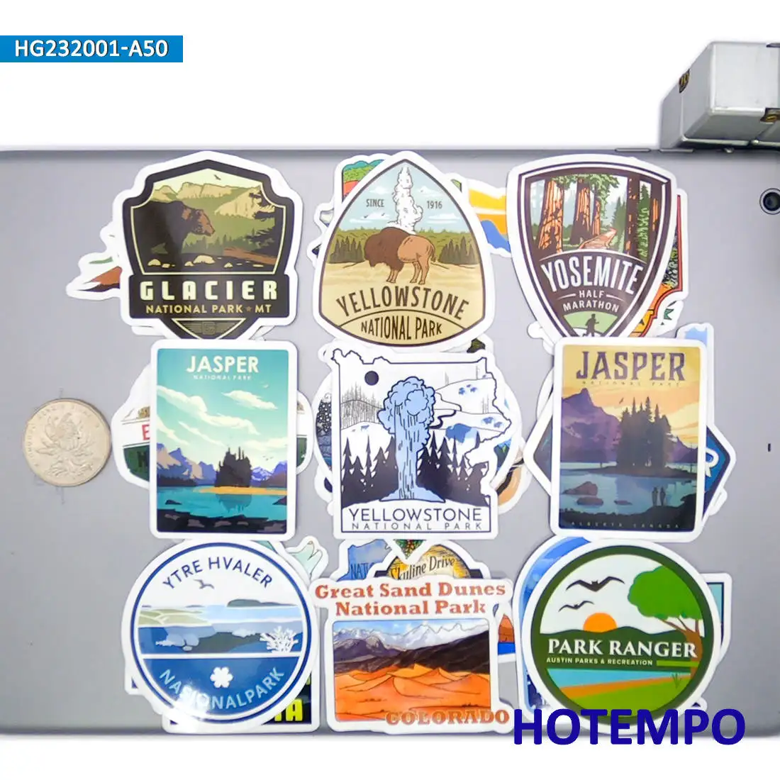 Weltreise-Aufkleber-Set, Klettern, Camping, Wandern, Outdoor-Abenteuer, für Laptop, Auto, Telefon, Motorrad, lustiges Aufkleberpaket, 50 Stück – Detail 36