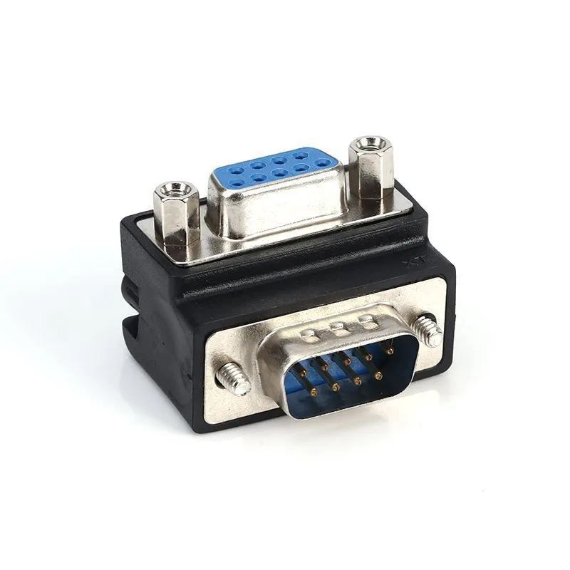 DB9 Adapters 90 Degree Bend Male / Female to Male / Female 9 Pin Connectors L-type Serial Port RS232 COM D-Sub 9 Converters