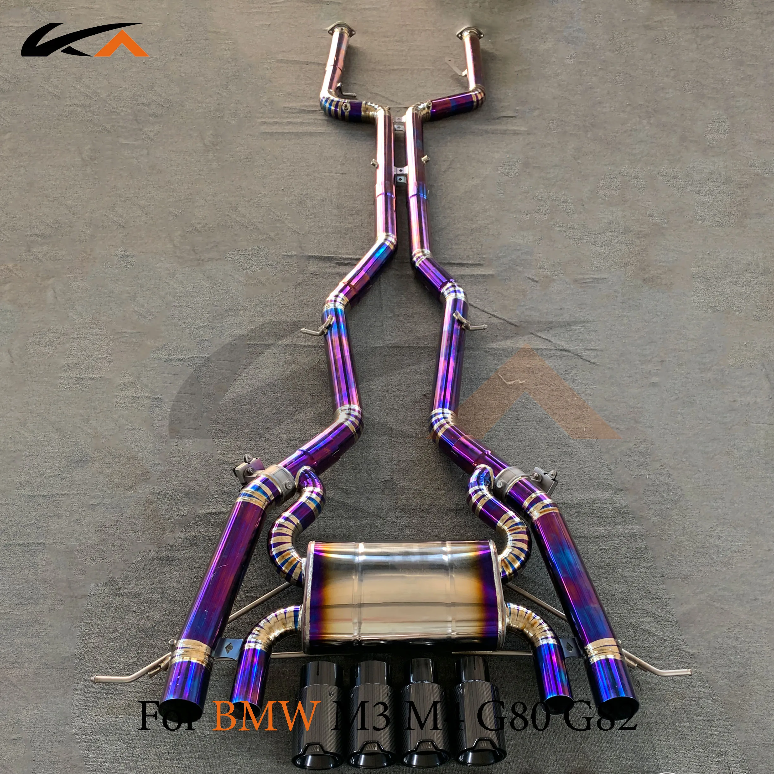 KA Tuning exhaust system titanium alloy catback for BMW M3 M4 G80 G82 3.0T rear section performance parts muffler valve
