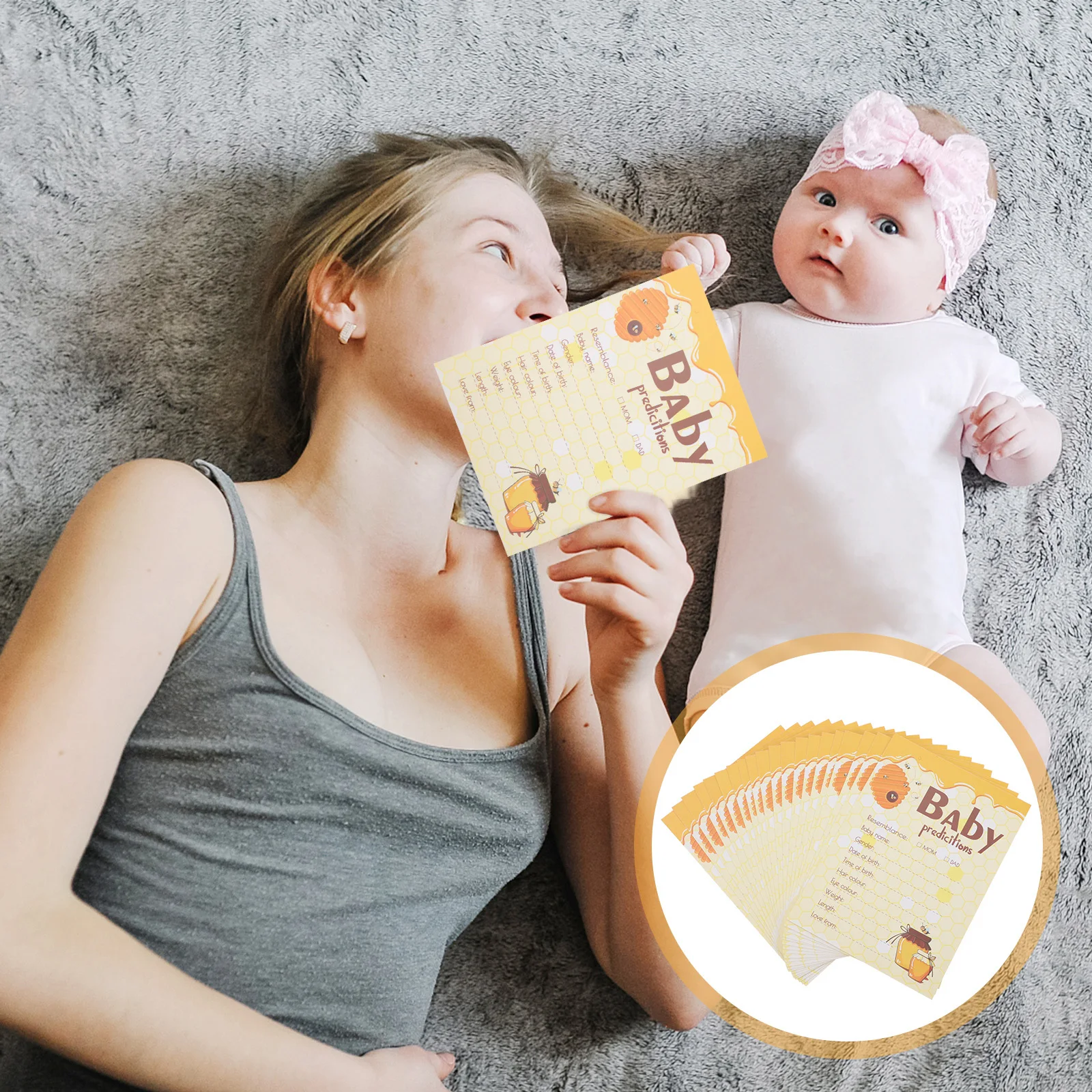 Tarjetas de predicción de 20 piezas para fiesta de ducha, tarjetas de predicción de recuerdo divertidas y significativas para ducha