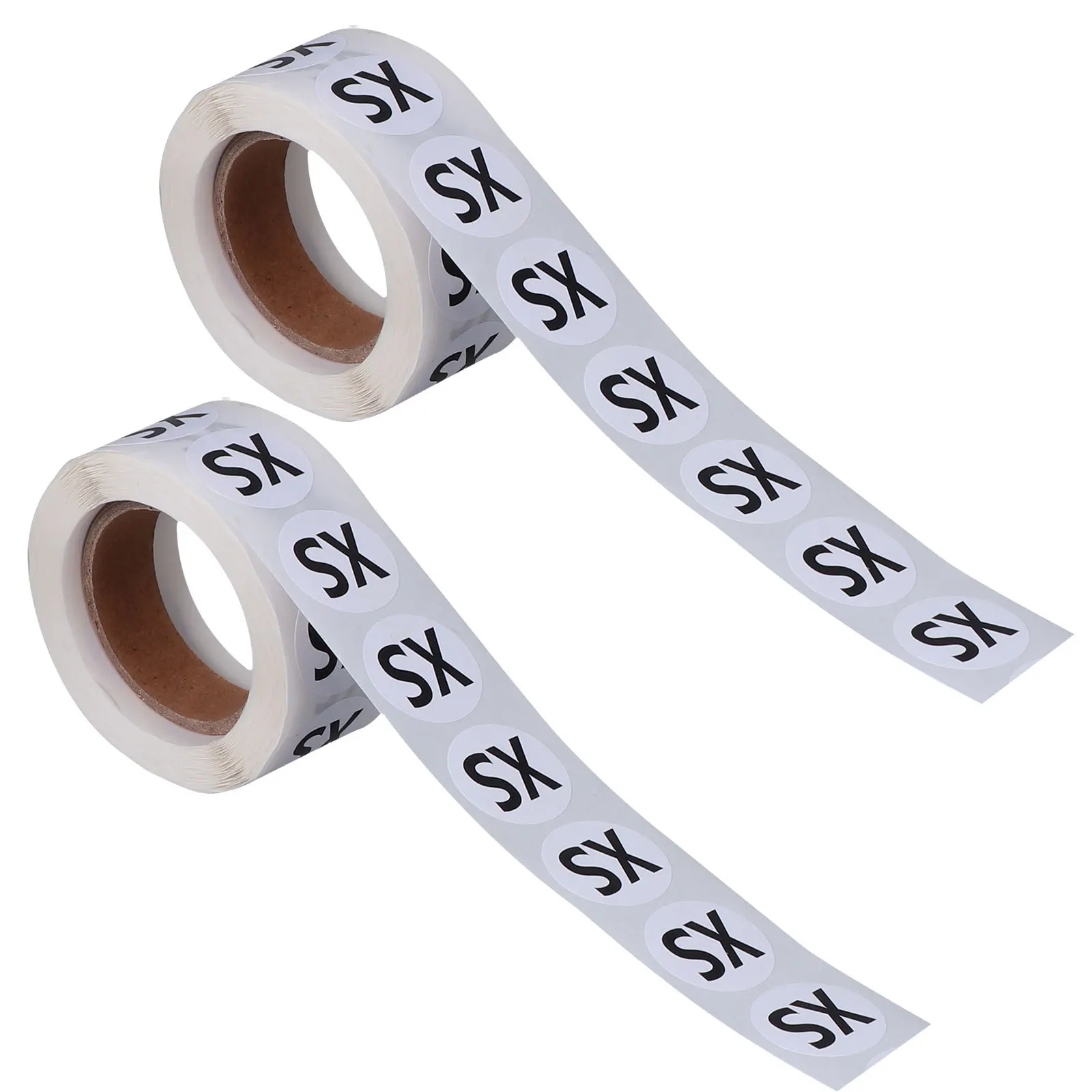 

2 Roll Clothing Size Sticker Self-Adhesive Round Label for Gloves Hats Shirts Sweaters Practical Size Label