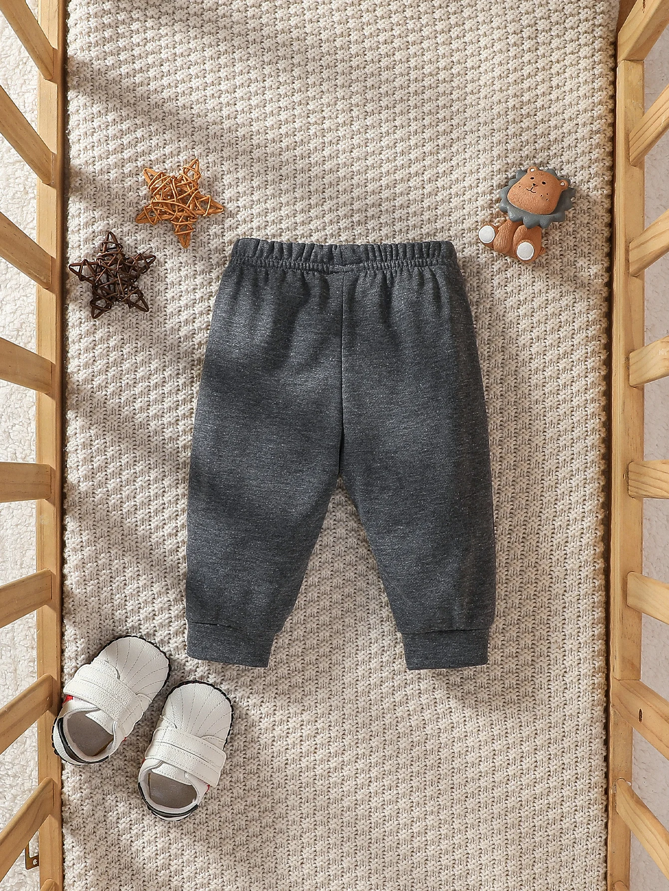 2024 Baby  Gray Boys antumn Letter Long Casual Pant For 3-24M Trousers