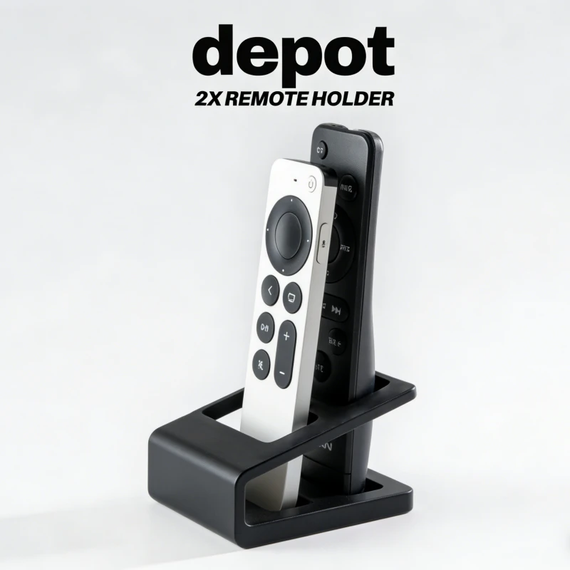 Stable Base Dual Grid Remote Storage Rack Anti-slip Desktop Organizer Practical Holder for Home Office Remote Device Keeping