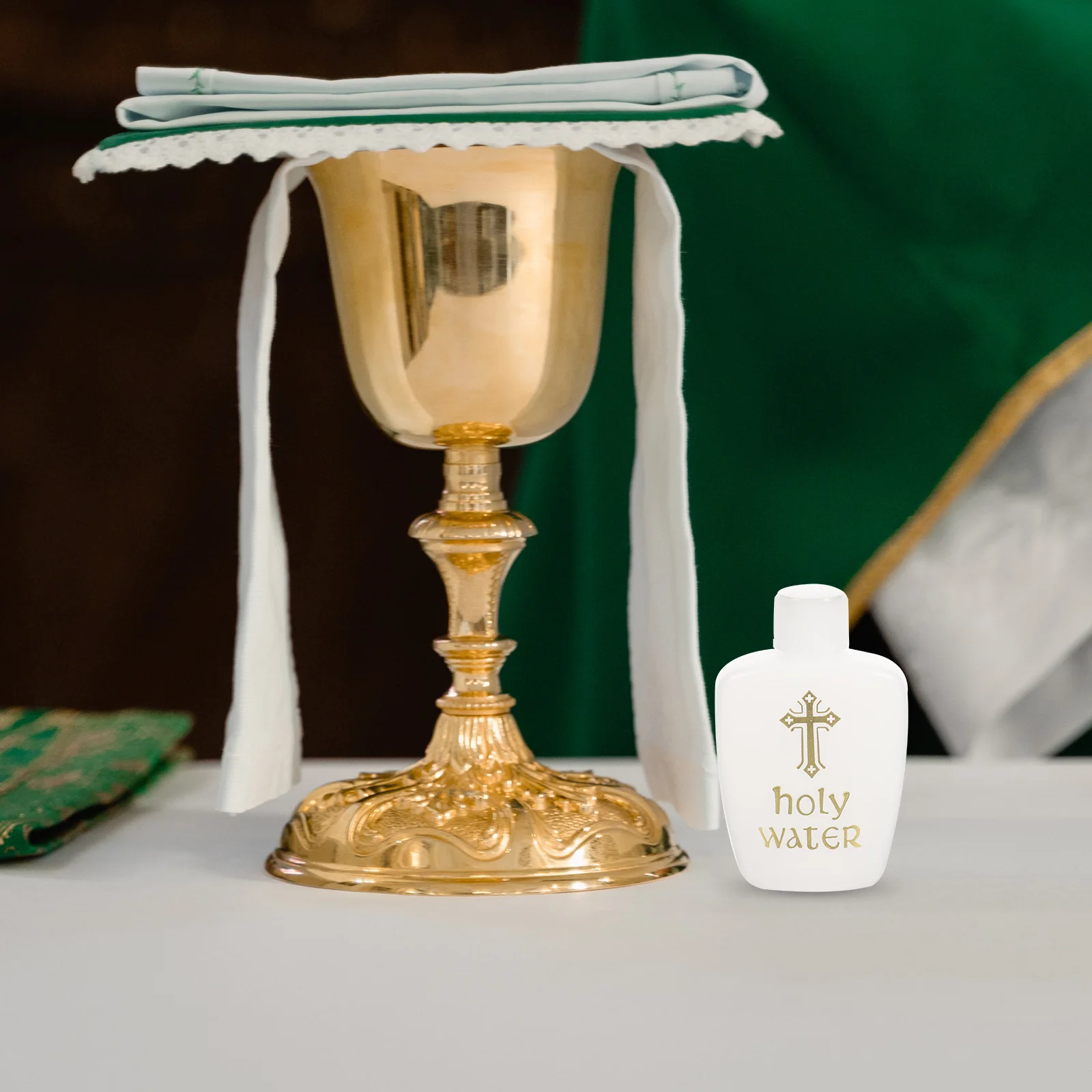 

6Pcs Holy Water Bottle Lightweight Refillable Plastic Bottles with Jesus Cross Pattern for Easter Wedding Outdoor Spiritual