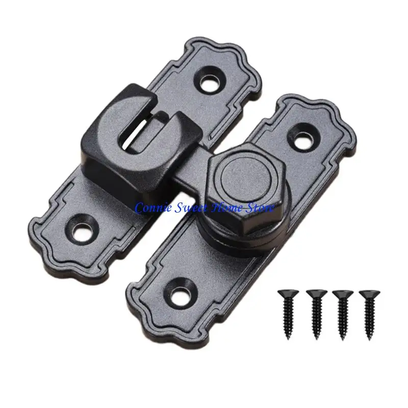 LXAF Compact Not  Pry Security Latches  Aluminum Barn Lock Mechanism Swing Gate Latches set for 90/180 Degree Door Applications