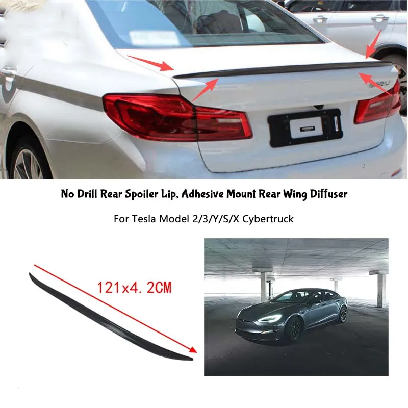 For Tesla Model 2/3/Y/S/X Cybertruck Rear Wing Lip Car Rear Trunk Boot Lip Spoiler Wing
