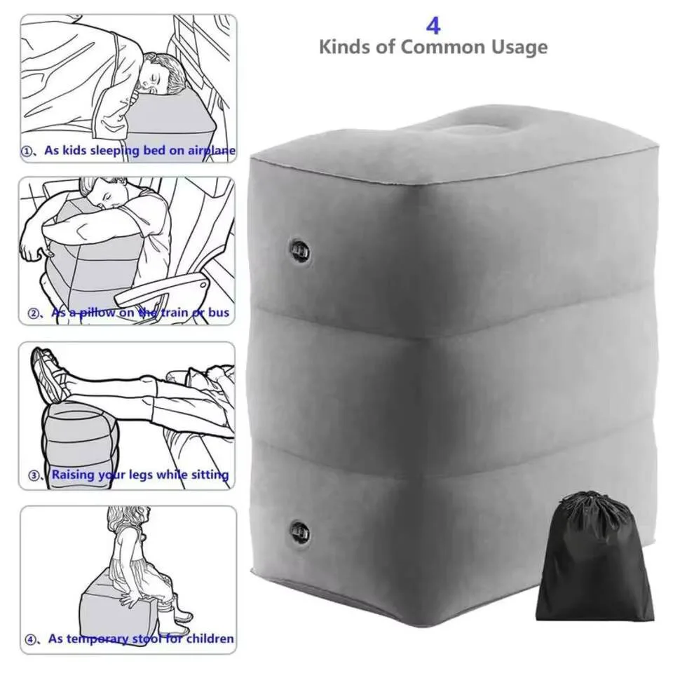 وسادة مسند قدم قابلة للنفخ للسفر ، سرير طفل صغير على الهواء ، ارتفاع قابل للتعديل ، كرسي الساق ، مقعد سيارة طيران طويل المدى ، مسند للقدمين #1