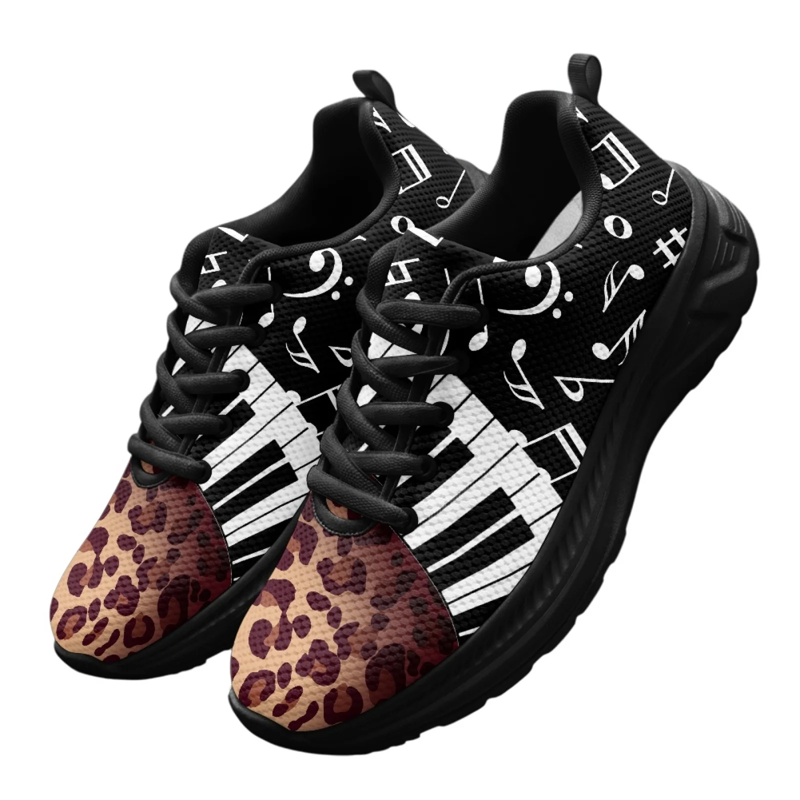 PENSTROLL Leopard Piano Note Running Shoes Men's Sneakers for Mens Breathable Sports Shoes