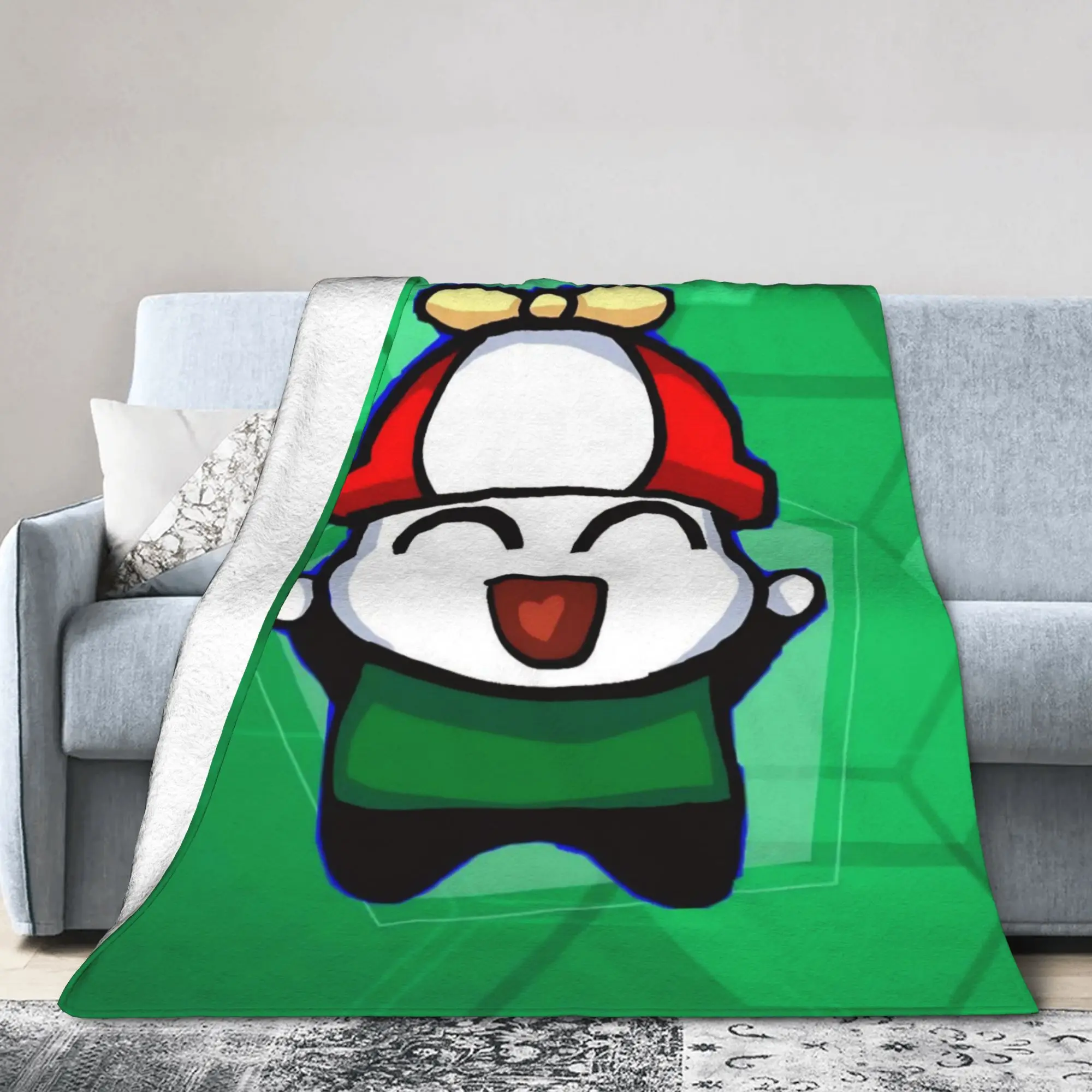 Omenaso Youtuber Gaming Blanket Fleece Spring/Autumn Kawaii Multi-function Super Warm Throw Blankets for Bed Car Rug Piece