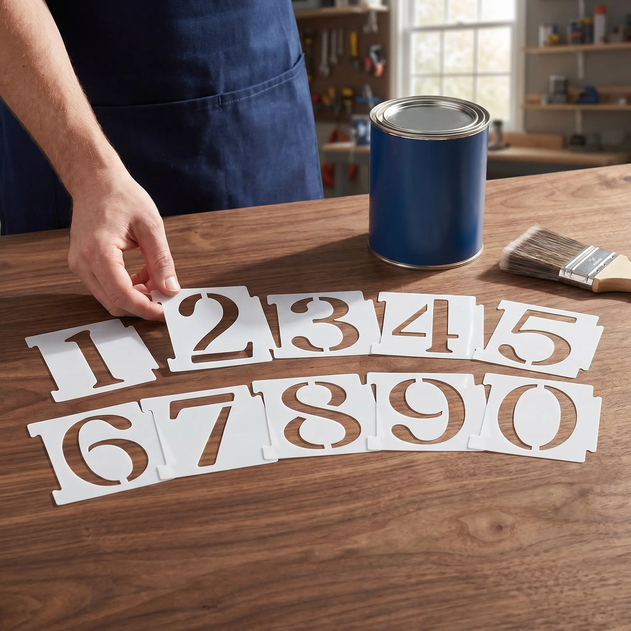 20Pcs Plastic Number Stencils Set Reusable Painting Templates for House Address Mailbox Curb Wall Porch Signs DIY