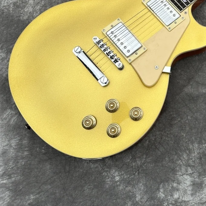 Golden Small Pickguard Gold Tuners Mahogany Body LPGUI Electric Guitar HH Pickup Cutaway Body Rosewood Fingerboard
