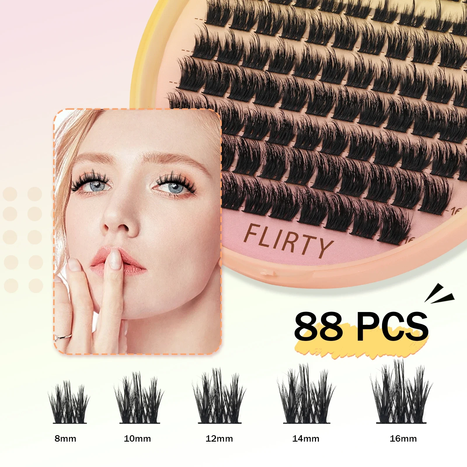 88 pçs mangá cílios cluster cílios postiços individuais lash clusters 3d individual mangá fofo macio natural cílios extensão