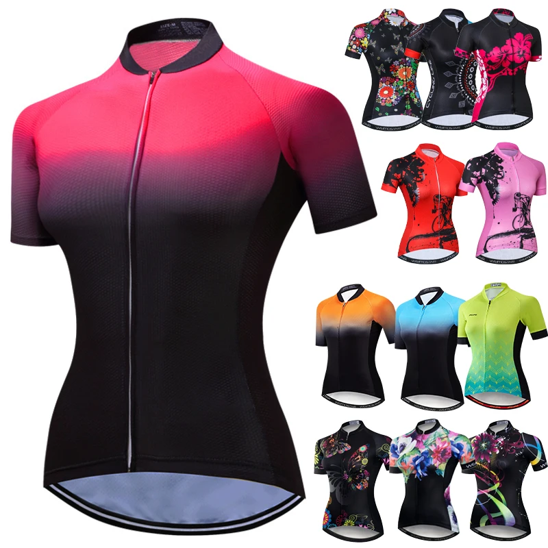 Women ladies Girl Short Sleeve MTB Dirt Bike Shirt Clothing Mountain Wear Road Bicycle Tops Apparel Racing Jacket