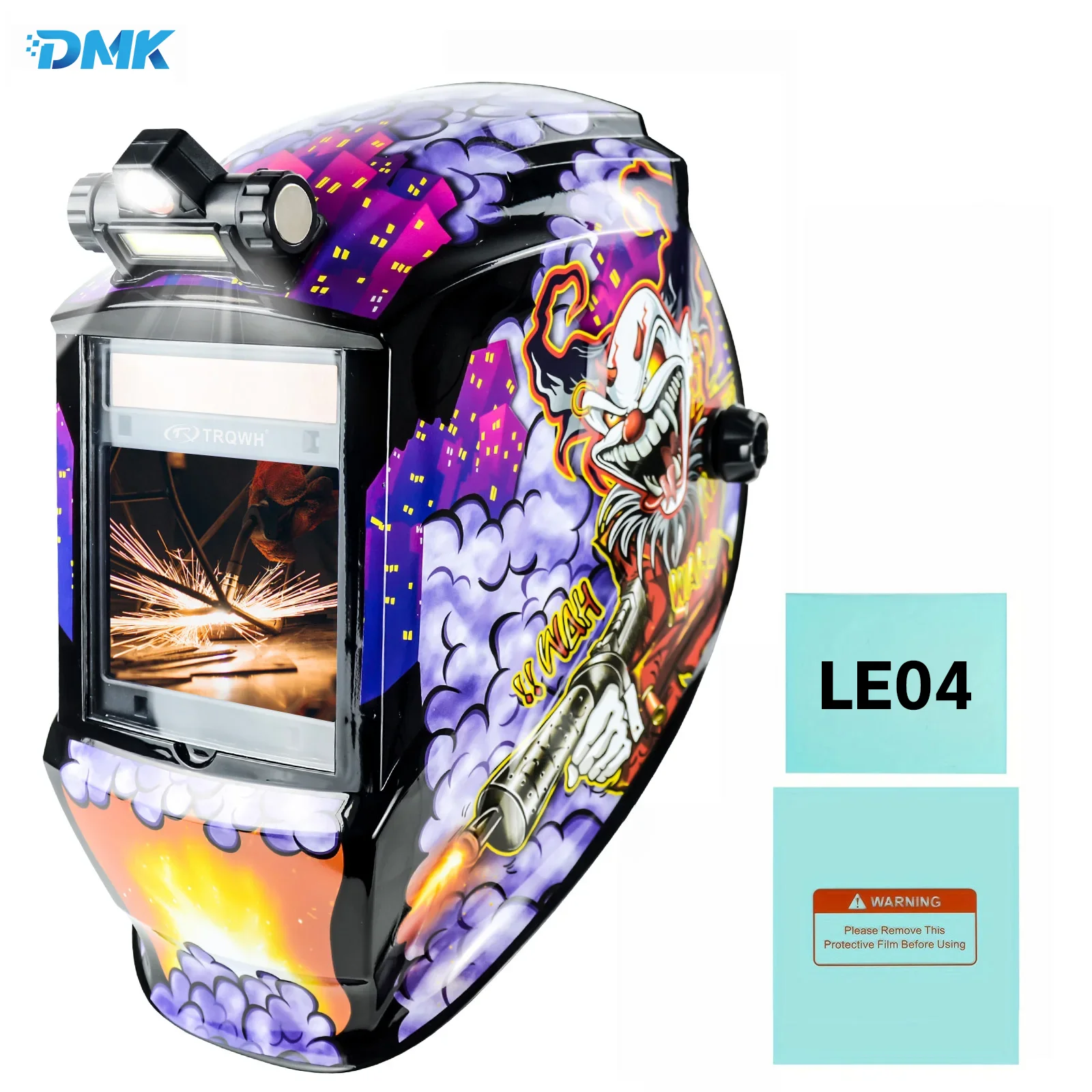 

Laser Welding Helmet Auto Darkening with LED Light True Color 4 Arc Sensor Wide Shade 4/5-9/9-13 for TIG MIG Arc Weld Grinding