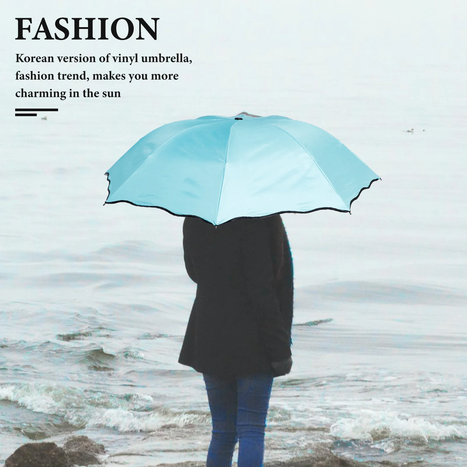 

Foldable Compact Uv Protection Umbrella Green Color Changing Windproof Rain Sun Portable Travel Folding Small Umbrella