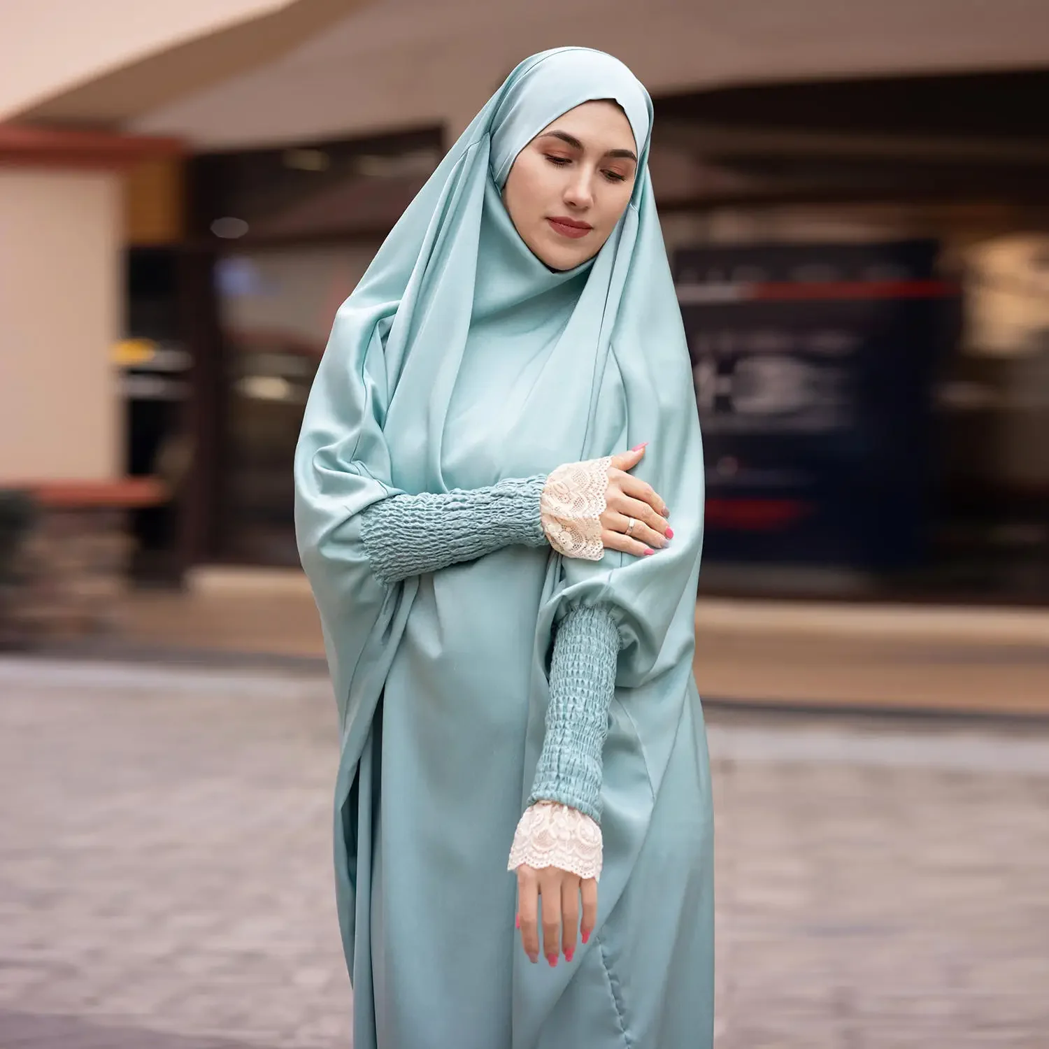 

Abayas Ramadan Muslim Women Batwing Prayer Dress Eid Djellaba Hooded Abaya Turkey Robe Overhead Kaftan Islam Clothing Burqa Gown