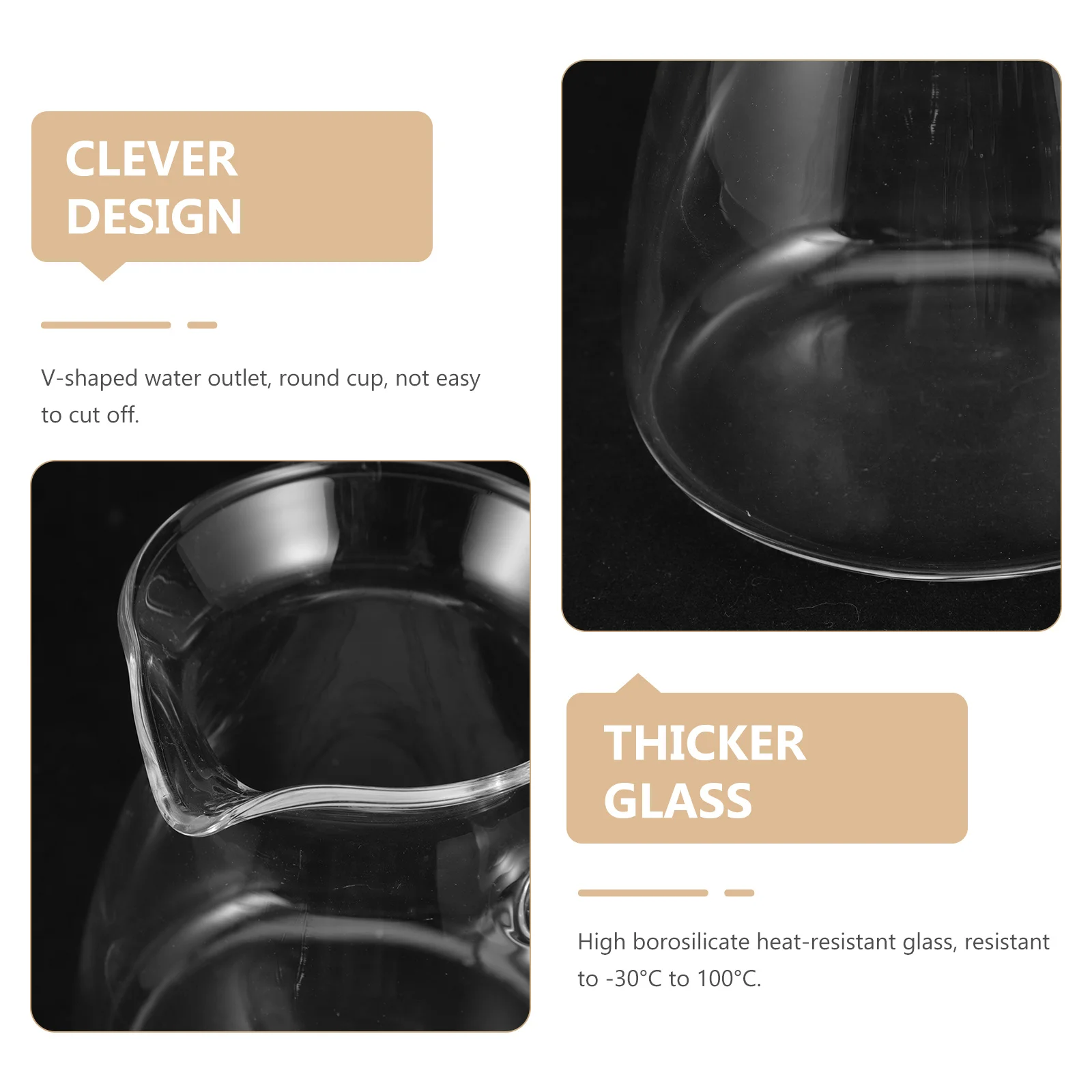 

Exquisite Thick Glass Teapot Heat Resistant Design Modern Style Transparent Coffee Pot Sturdy Grip Handle Elegant