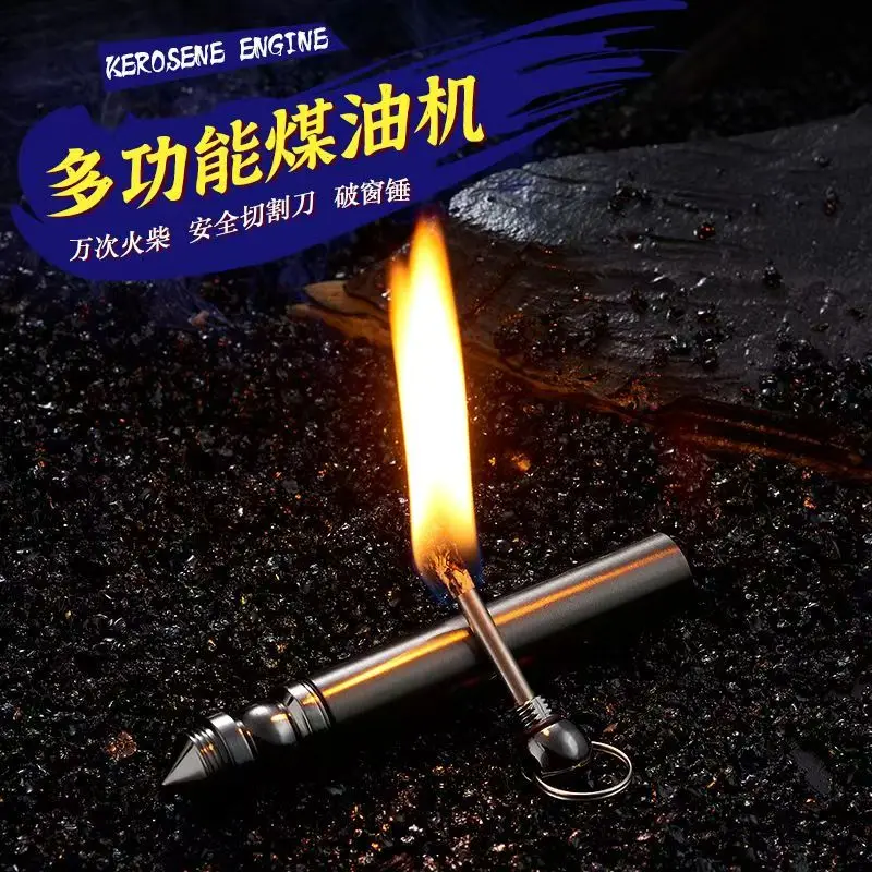 2026 Pendant Portable Mountaineering Chain Keychain Metal Keroseine, Dolphin 10,000 Matches  Smoke Accesoires Gadgets for Men